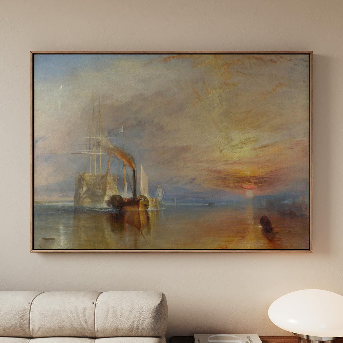J.M.W. Turner, The Fighting Temeraire - Romantic Landscape, Marine Wall Art, Historic Scene Print, Vintage Sea Decor, Ca