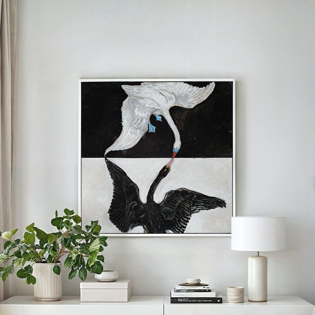 Hilma af Klint, The Swan - Abstract Spiritual Print, Symbolic Geometric Art, Modern Dualistic Decor, Large Canvas Wall A
