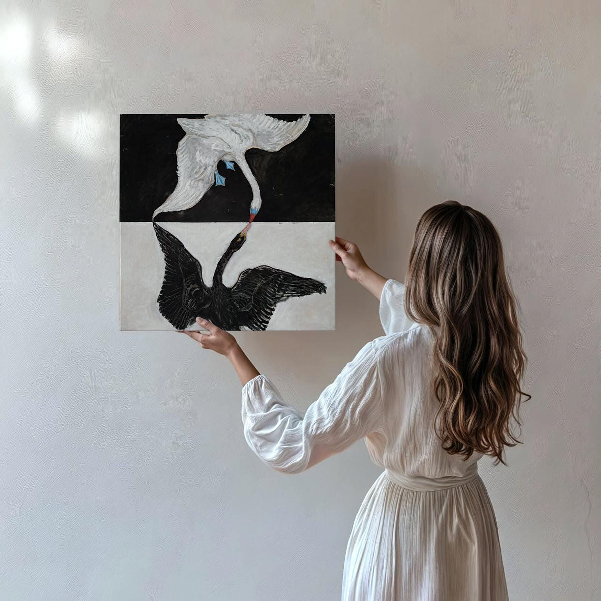 Hilma af Klint, The Swan - Abstract Spiritual Print, Symbolic Geometric Art, Modern Dualistic Decor, Large Canvas Wall A