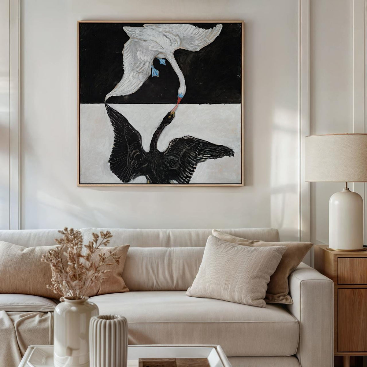 Hilma af Klint, The Swan - Abstract Spiritual Print, Symbolic Geometric Art, Modern Dualistic Decor, Large Canvas Wall A