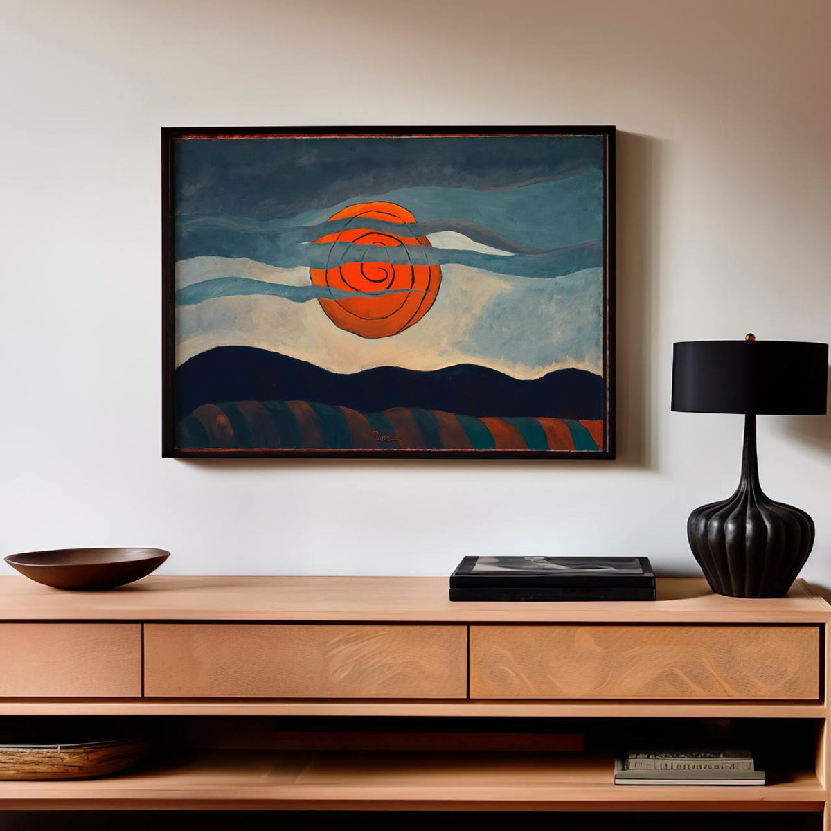 Arthur Dove, Red Sun - Abstract Modern Art, Minimalist Sun Print, Mid Century Decor, Living Room Wall Art, Canvas Wall A