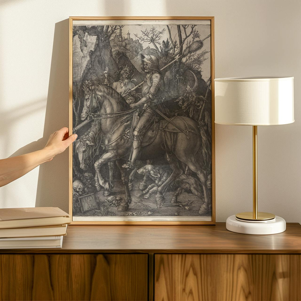 Albrecht Dürer, Knight, Death and the Devil - Renaissance Engraving, Dramatic Knight Print, Vintage Decor, Canvas Wall A