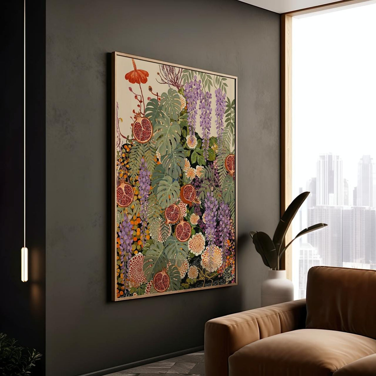 Wildflower Wall Art Yayoi Kusama Inspired Poster, Botanical Floral Wall Art, Unframed Nature Print, Japandi Decor For Li