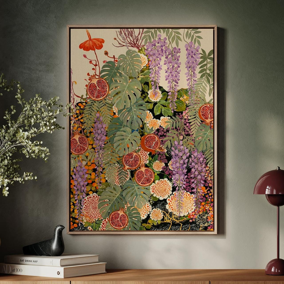 Wildflower Wall Art Yayoi Kusama Inspired Poster, Botanical Floral Wall Art, Unframed Nature Print, Japandi Decor For Li