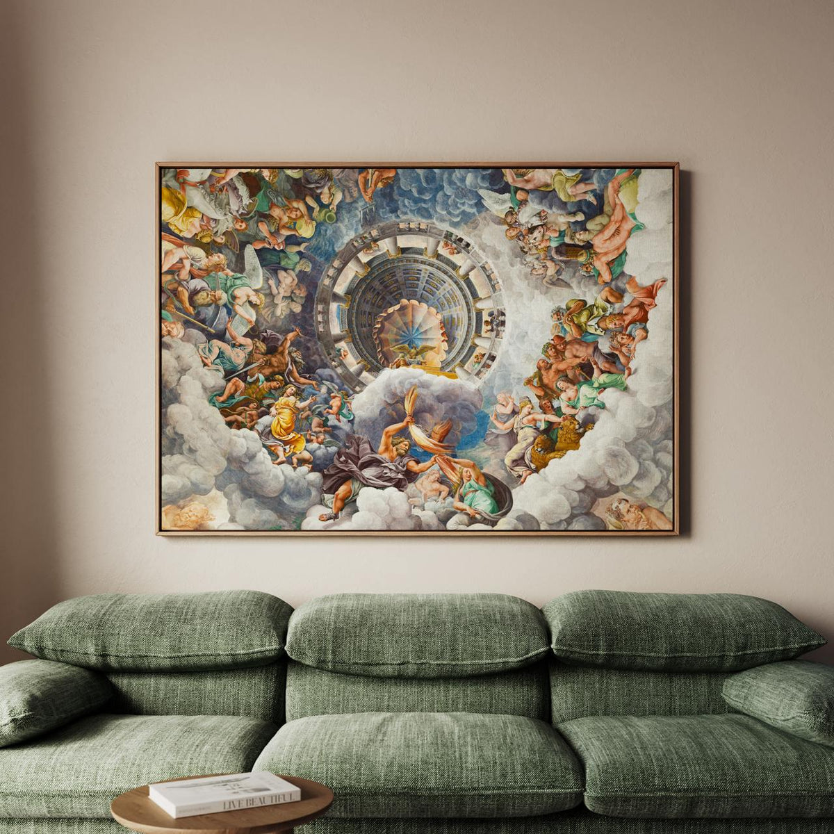 Giulio Romano, View of Olympus Home of the Gods (1532-34) - Mannerist Gods Fresco Print, Mythological Sky Scene, Canvas 