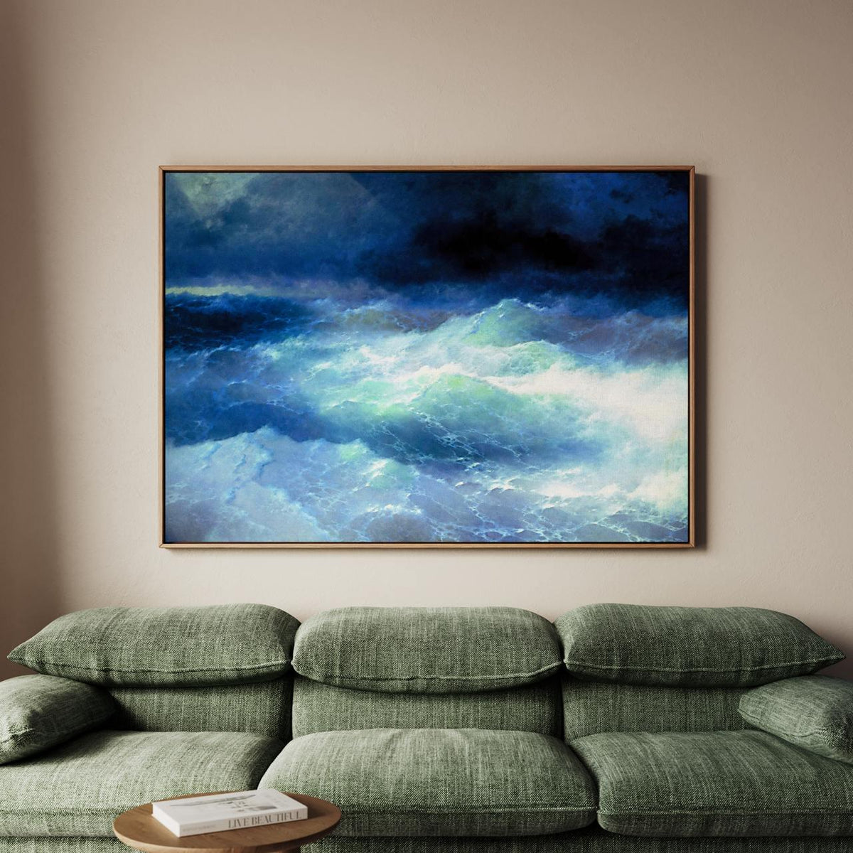 Ivan Aivazovsky, Among the Waves (1898) - Romantic Seascape Print, Stormy Sea Battle, Canvas Wall Art Decor