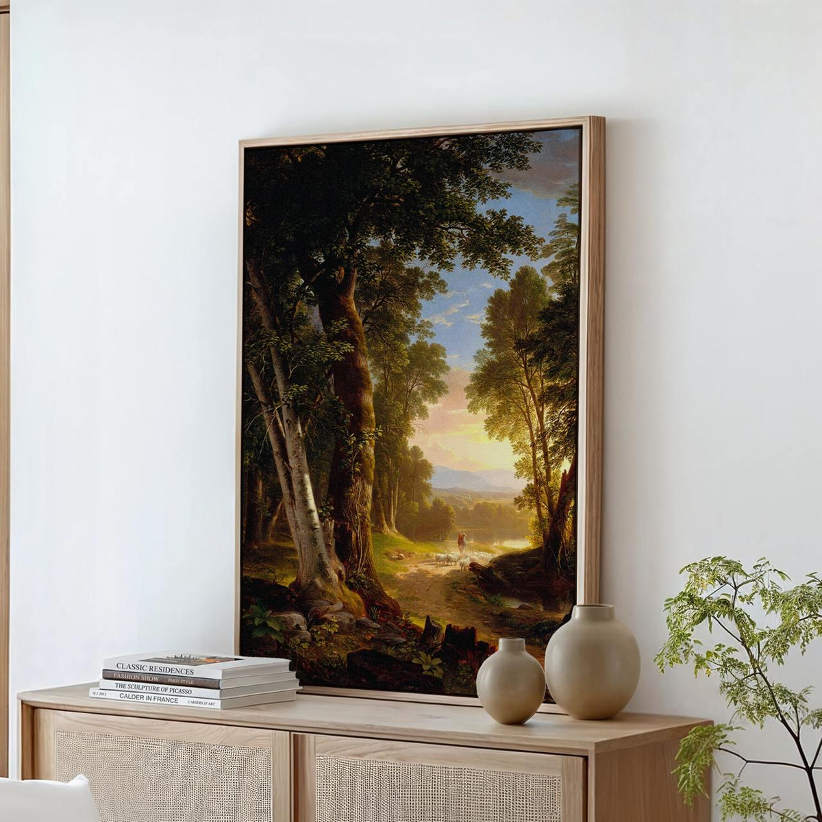 Asher Brown Durand, The Beeches (1845) - Hudson River Landscape Print, Pastoral Forest Scene, Canvas Wall Art Decor