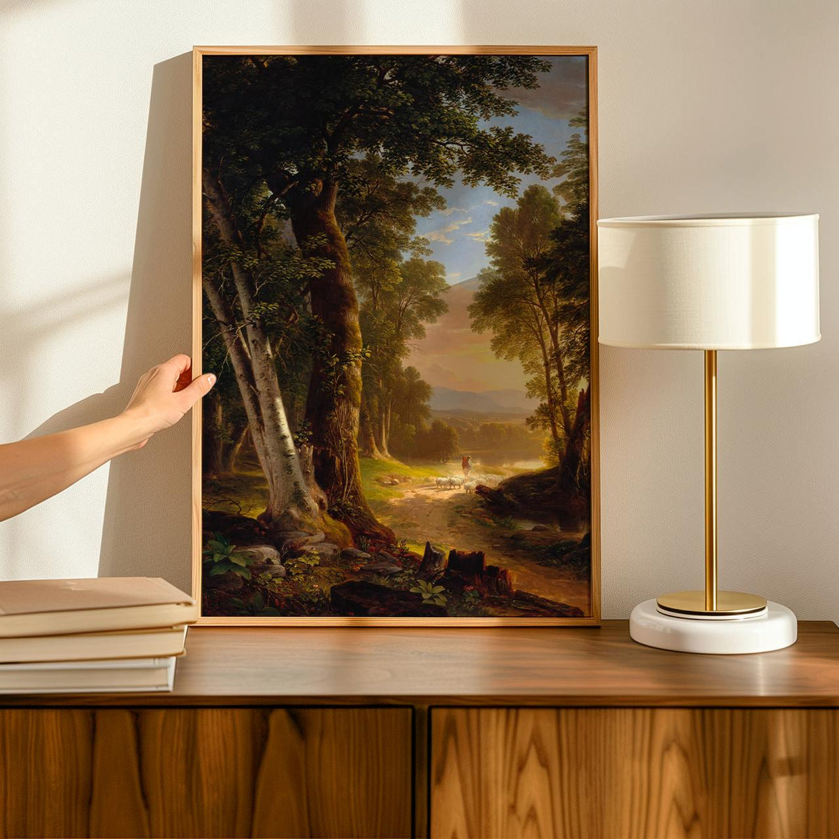 Asher Brown Durand, The Beeches (1845) - Hudson River Landscape Print, Pastoral Forest Scene, Canvas Wall Art Decor