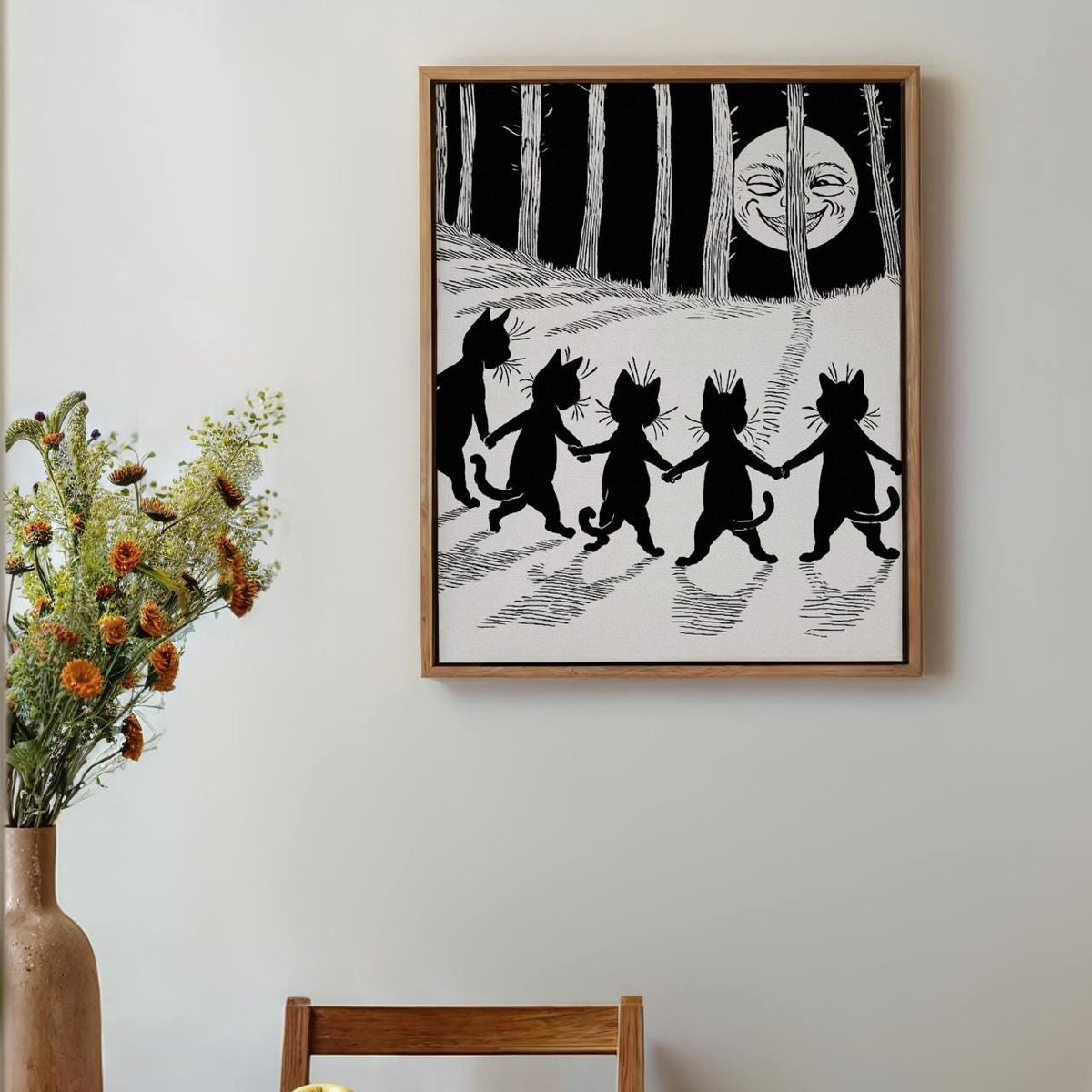 Louis Wain, The Wink Cat - Whimsical Animal Print, Folk Art Decor, Vintage Wall Art, Living Room Decor, Canvas Wall Art