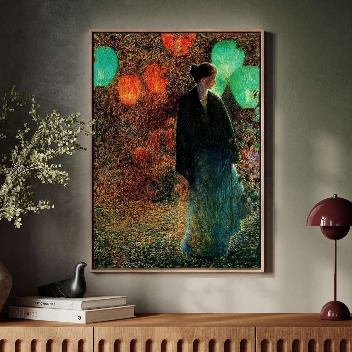 Childe Hassam, July Night (1898) - Impressionist Landscape Print, Moonlit Garden Scene, American Art Poster, Canvas Wall