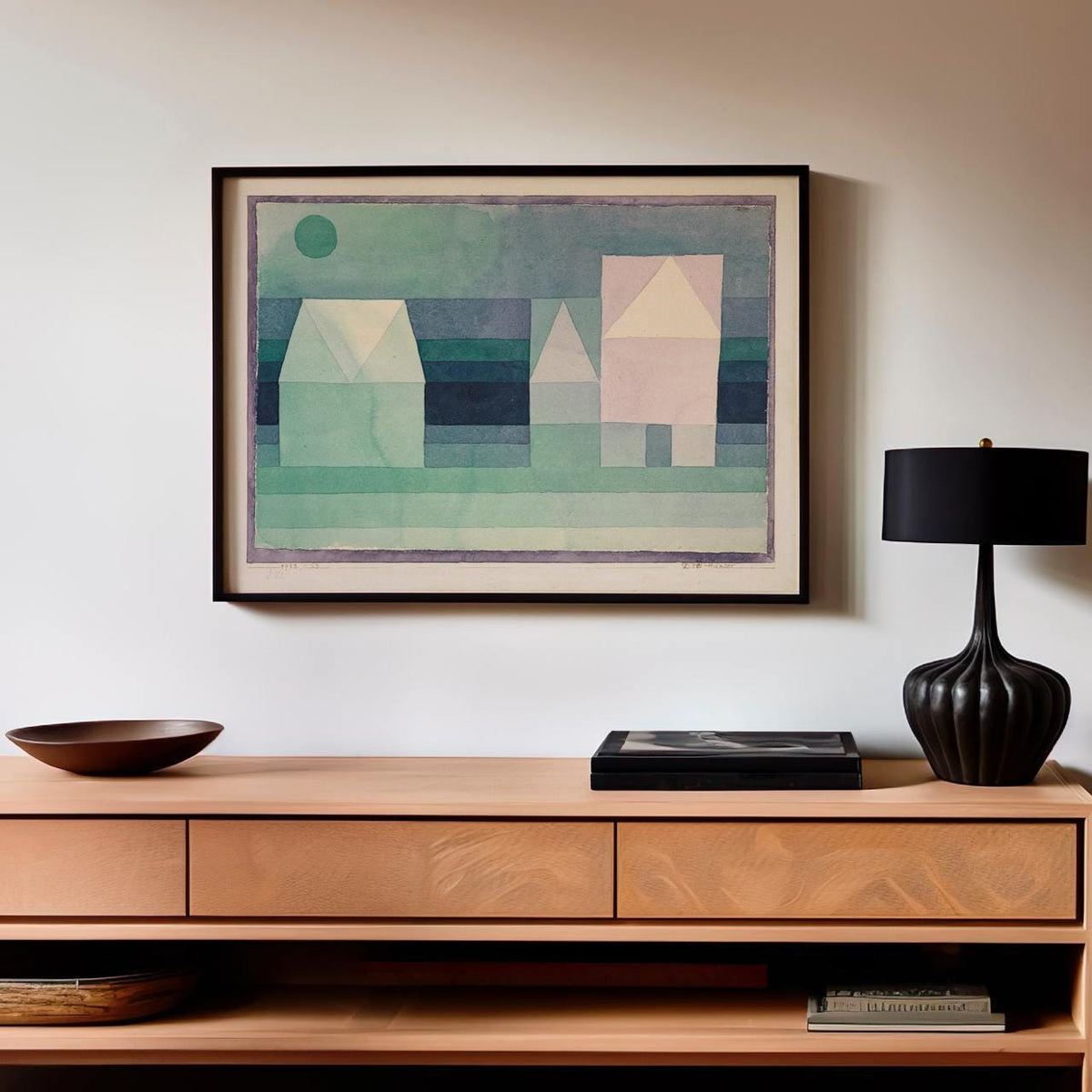 Paul Klee, Three Houses (1922) - Abstract Village Landscape Print, Bauhaus Geometric Wall Art, Modernist Decor