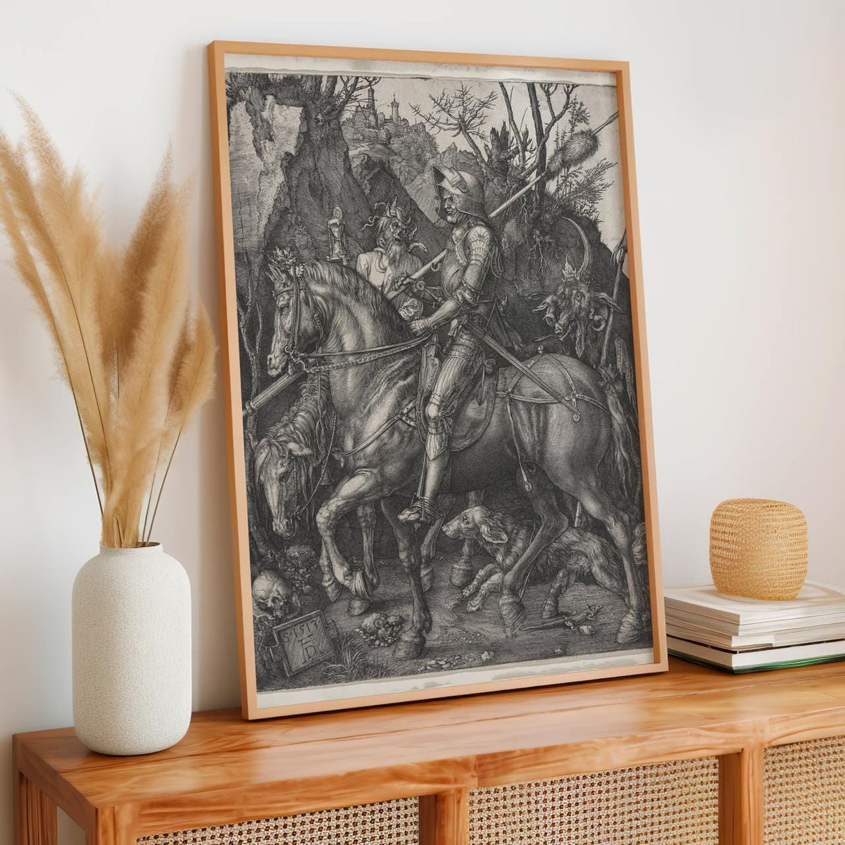 Albrecht Dürer, Knight, Death and the Devil - Renaissance Engraving, Dramatic Knight Print, Vintage Decor, Canvas Wall A