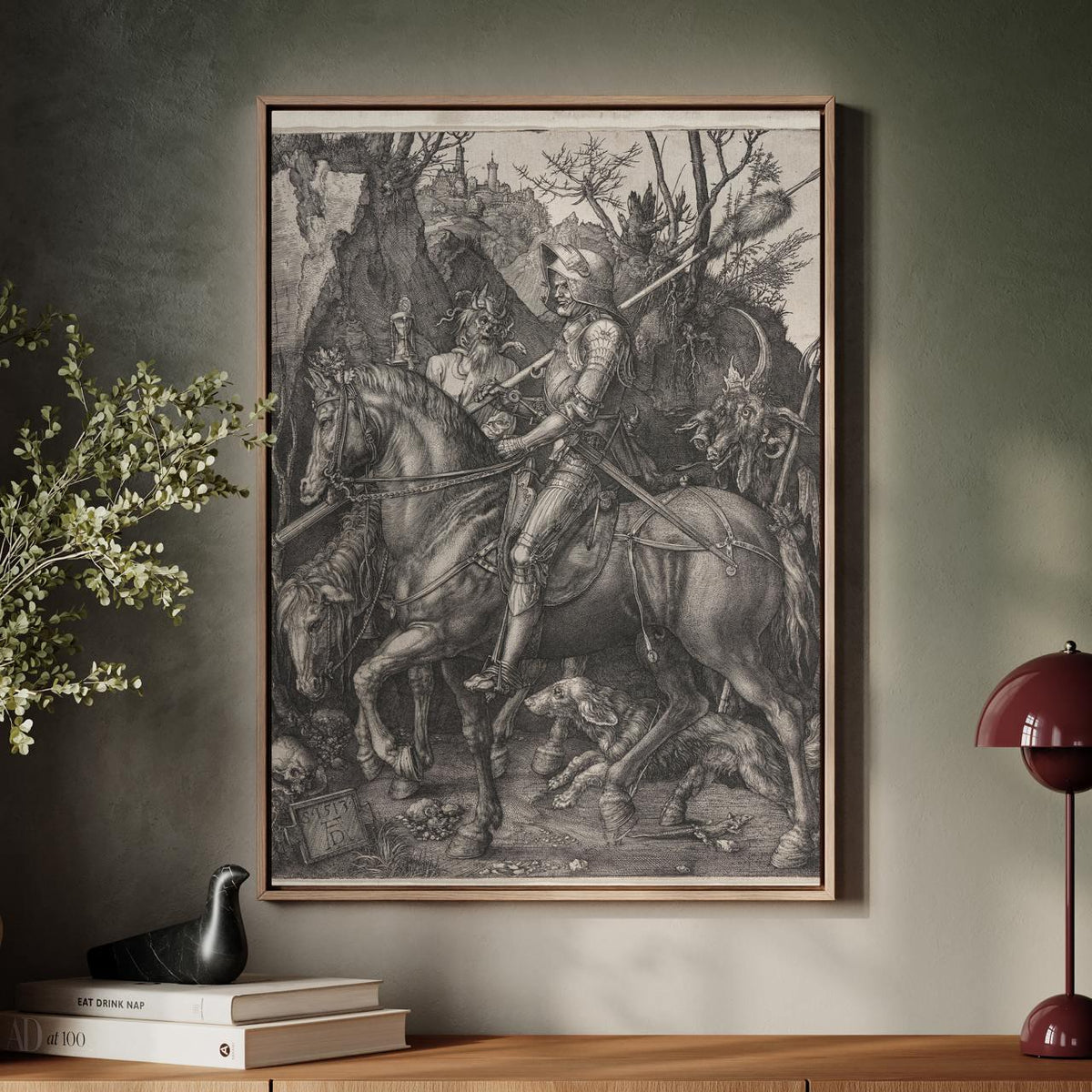Albrecht Dürer, Knight, Death and the Devil - Renaissance Engraving, Dramatic Knight Print, Vintage Decor, Canvas Wall A