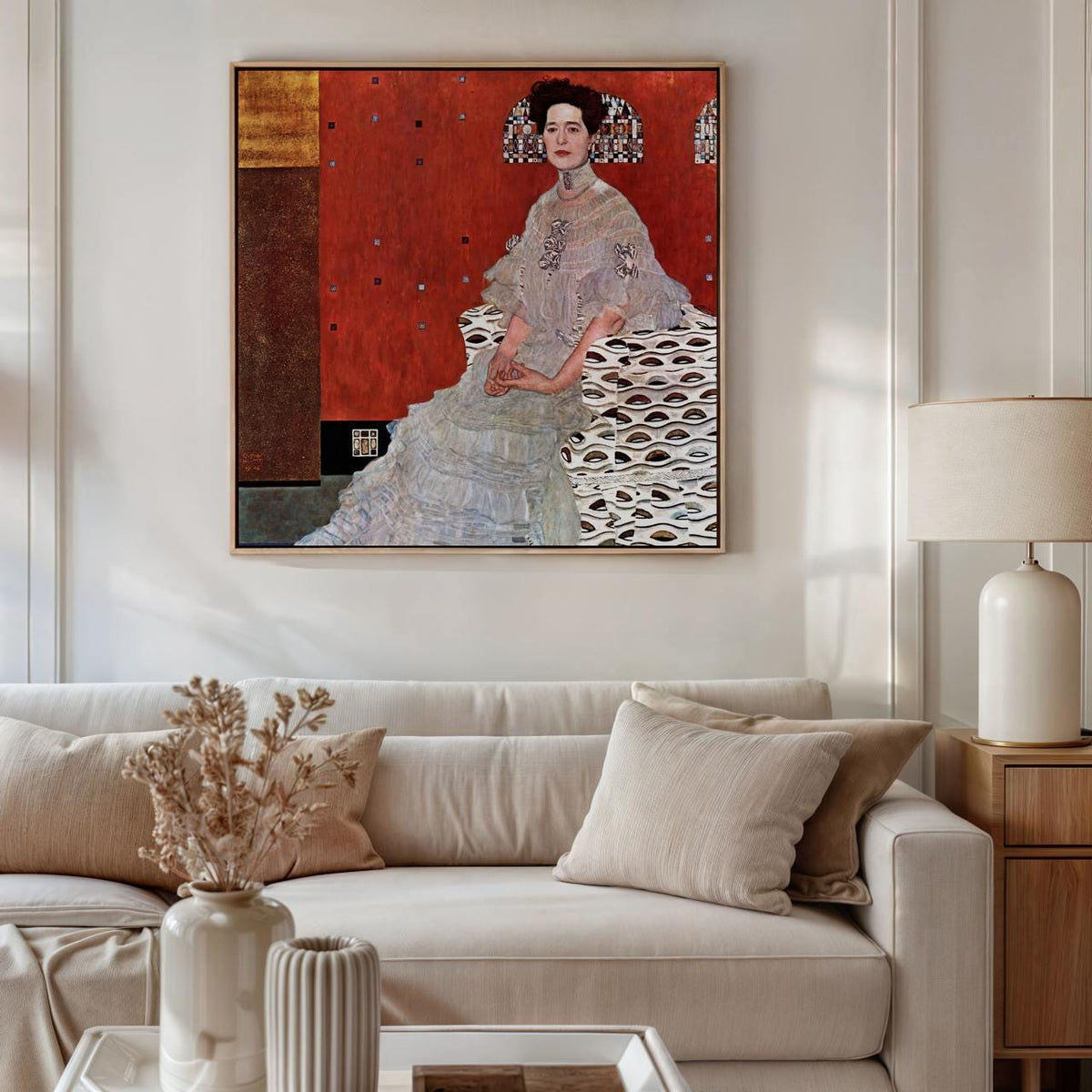 Gustav Klimt, Portrait of Fritza Riedler (1906) - Art Nouveau Portrait Print, Golden Phase Elegance, Decorative Wall Art