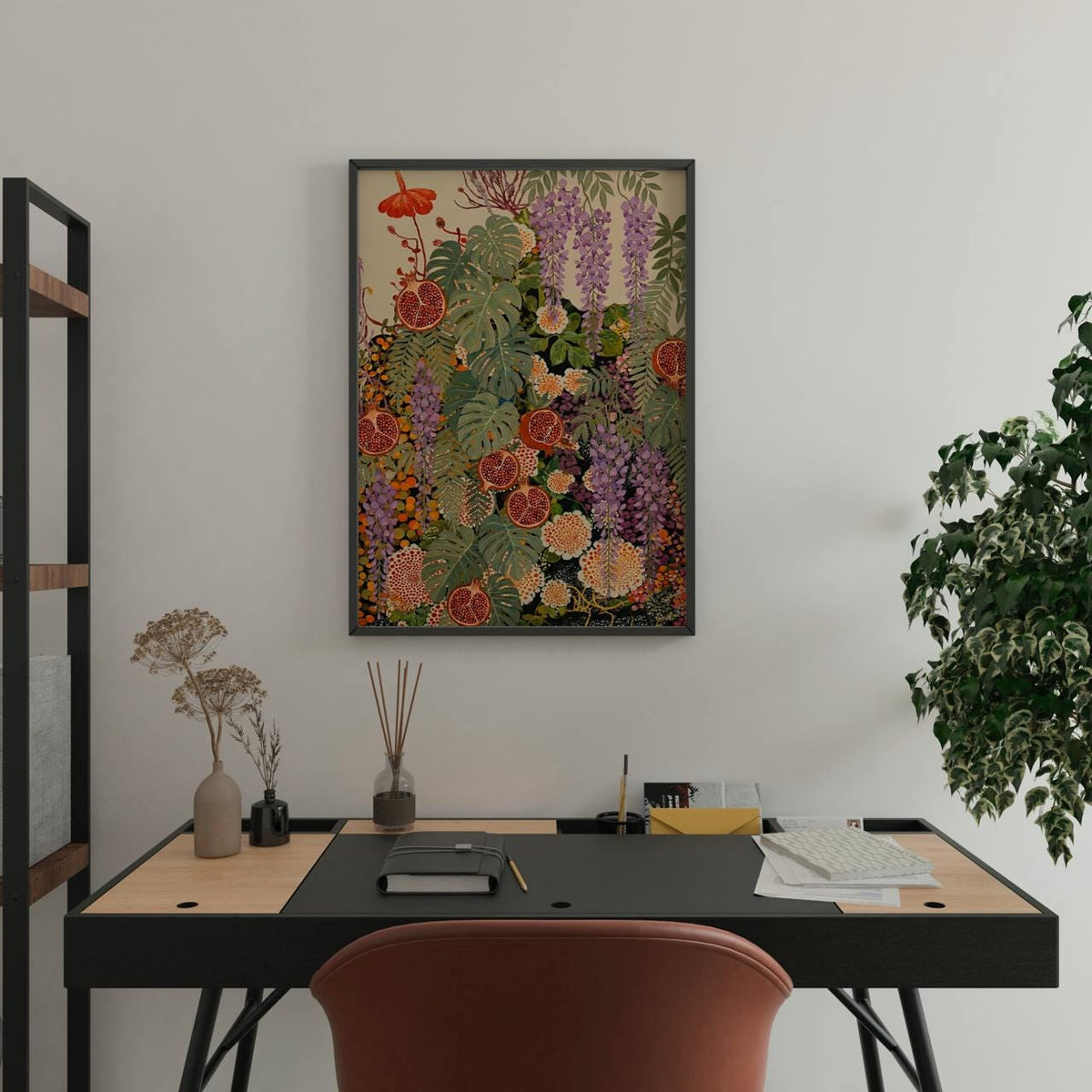 Wildflower Wall Art Yayoi Kusama Inspired Poster, Botanical Floral Wall Art, Unframed Nature Print, Japandi Decor For Li