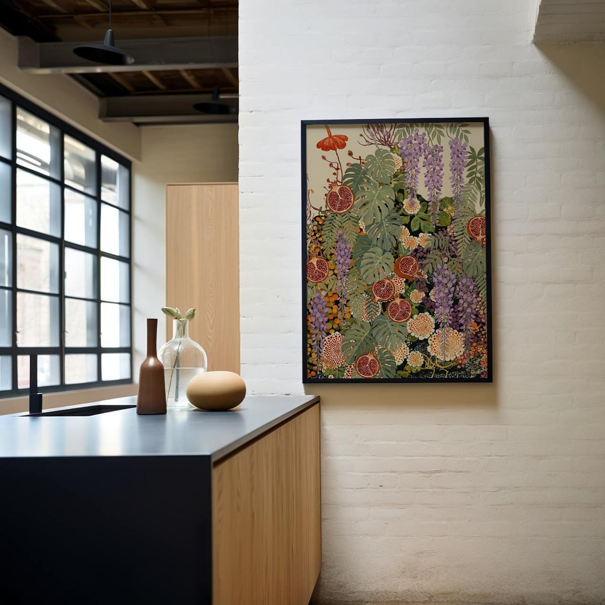 Wildflower Wall Art Yayoi Kusama Inspired Poster, Botanical Floral Wall Art, Unframed Nature Print, Japandi Decor For Li