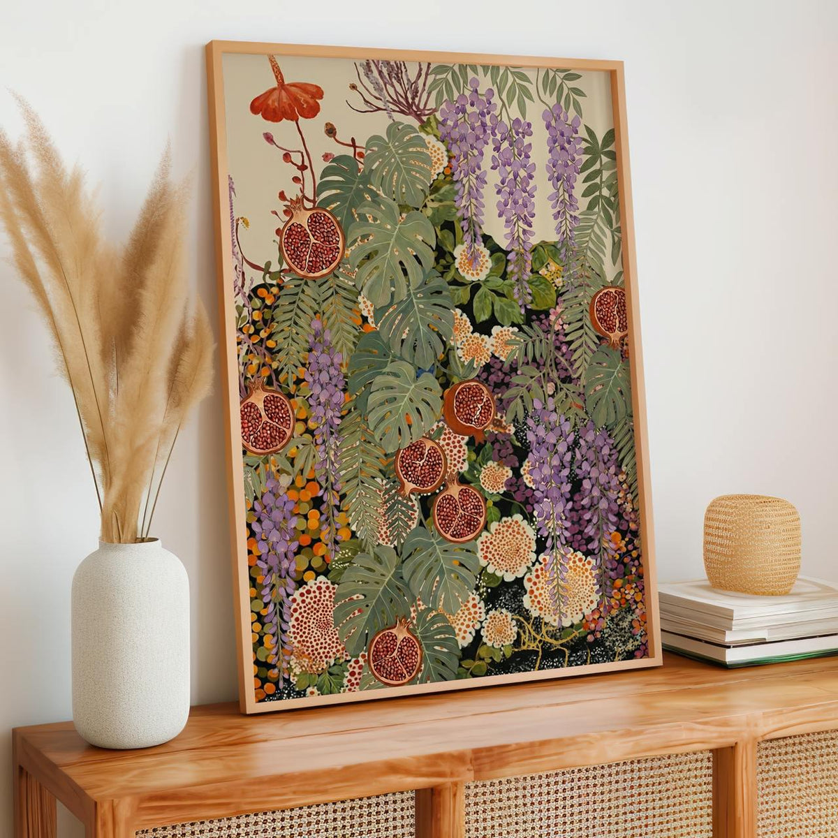 Wildflower Wall Art Yayoi Kusama Inspired Poster, Botanical Floral Wall Art, Unframed Nature Print, Japandi Decor For Li