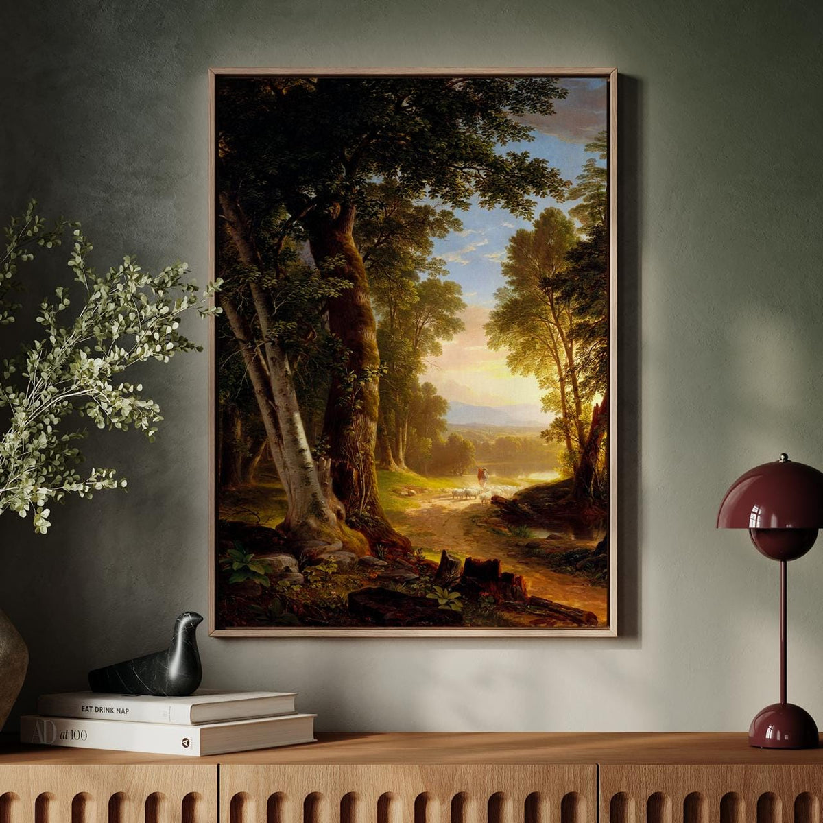 Asher Brown Durand, The Beeches (1845) - Hudson River Landscape Print, Pastoral Forest Scene, Canvas Wall Art Decor