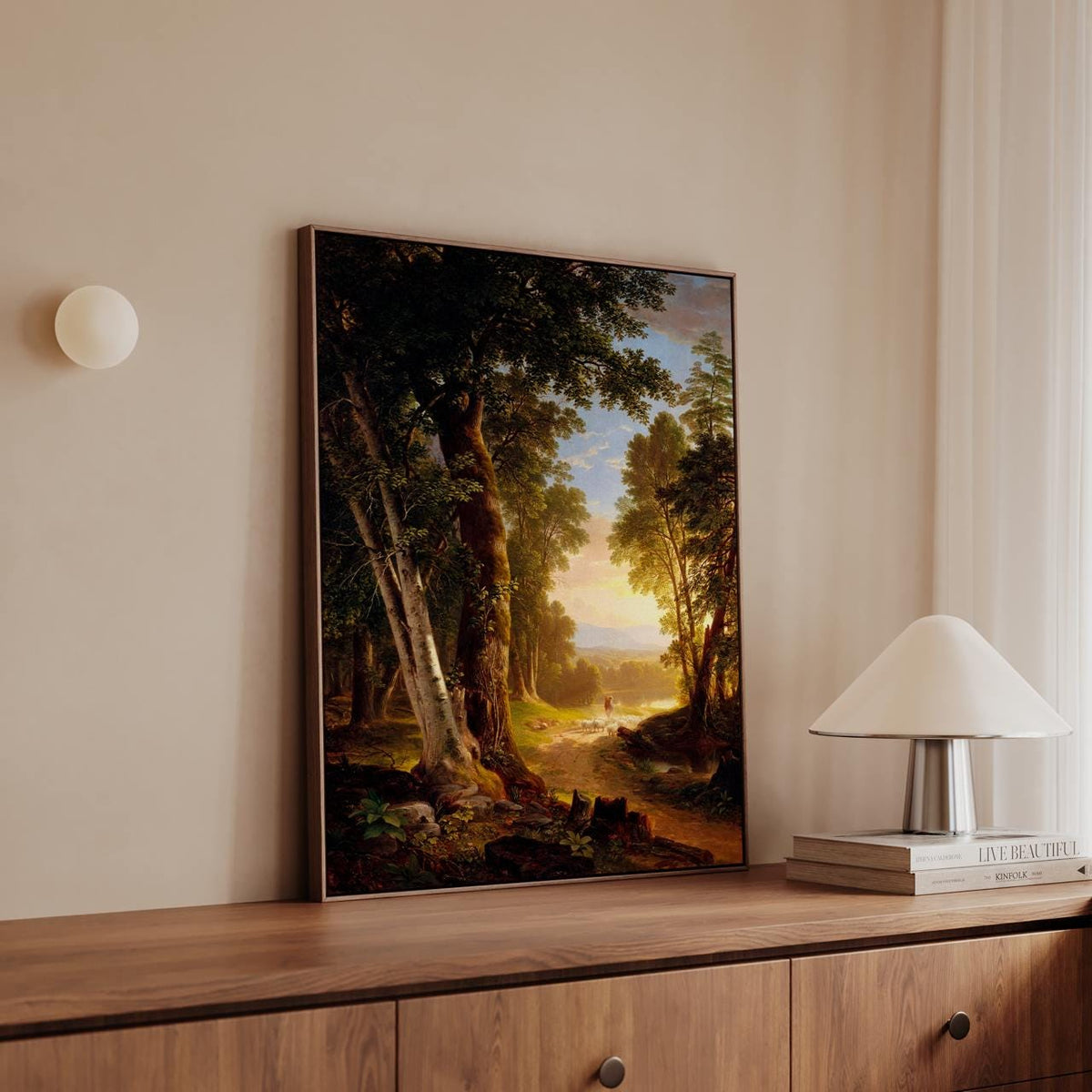Asher Brown Durand, The Beeches (1845) - Hudson River Landscape Print, Pastoral Forest Scene, Canvas Wall Art Decor