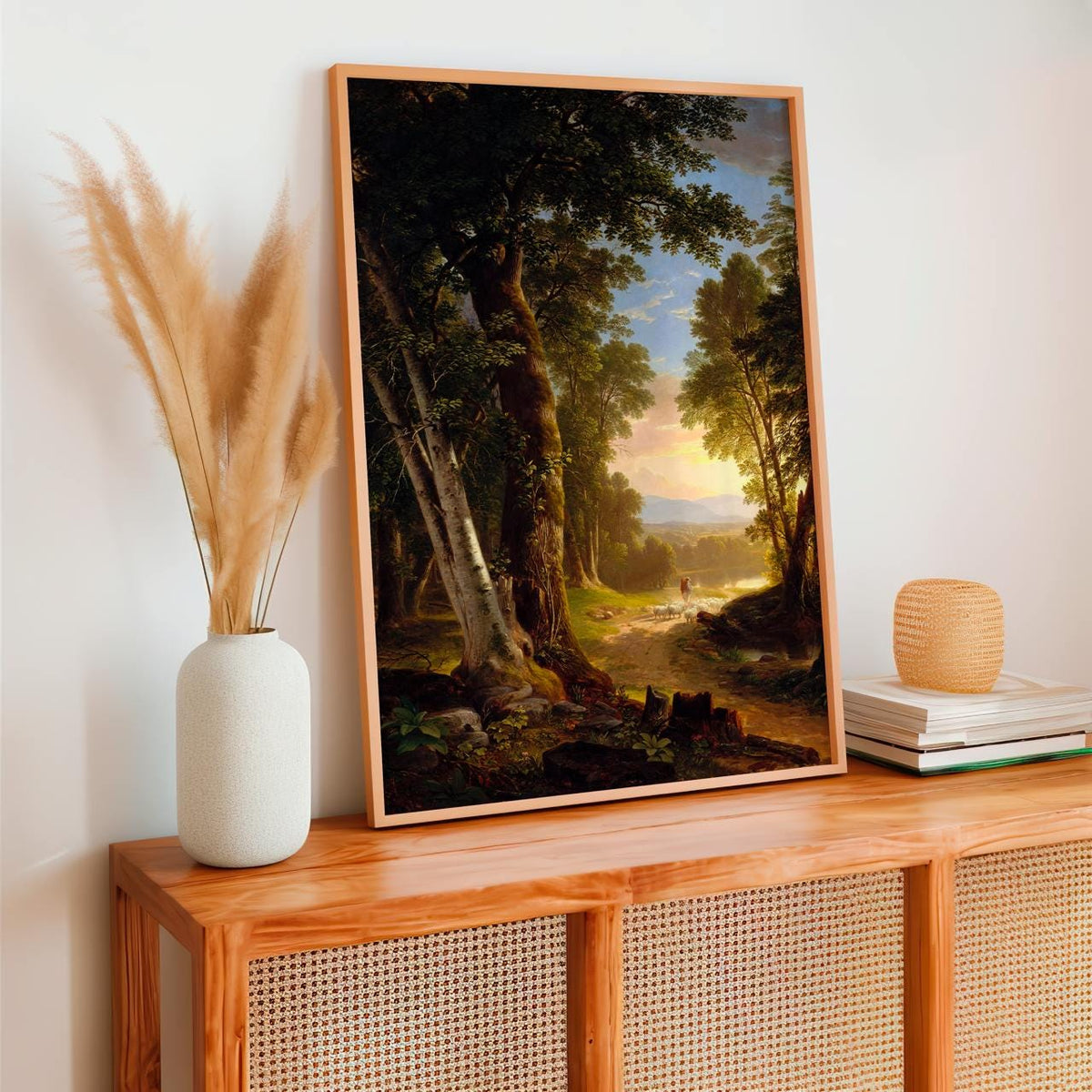 Asher Brown Durand, The Beeches (1845) - Hudson River Landscape Print, Pastoral Forest Scene, Canvas Wall Art Decor