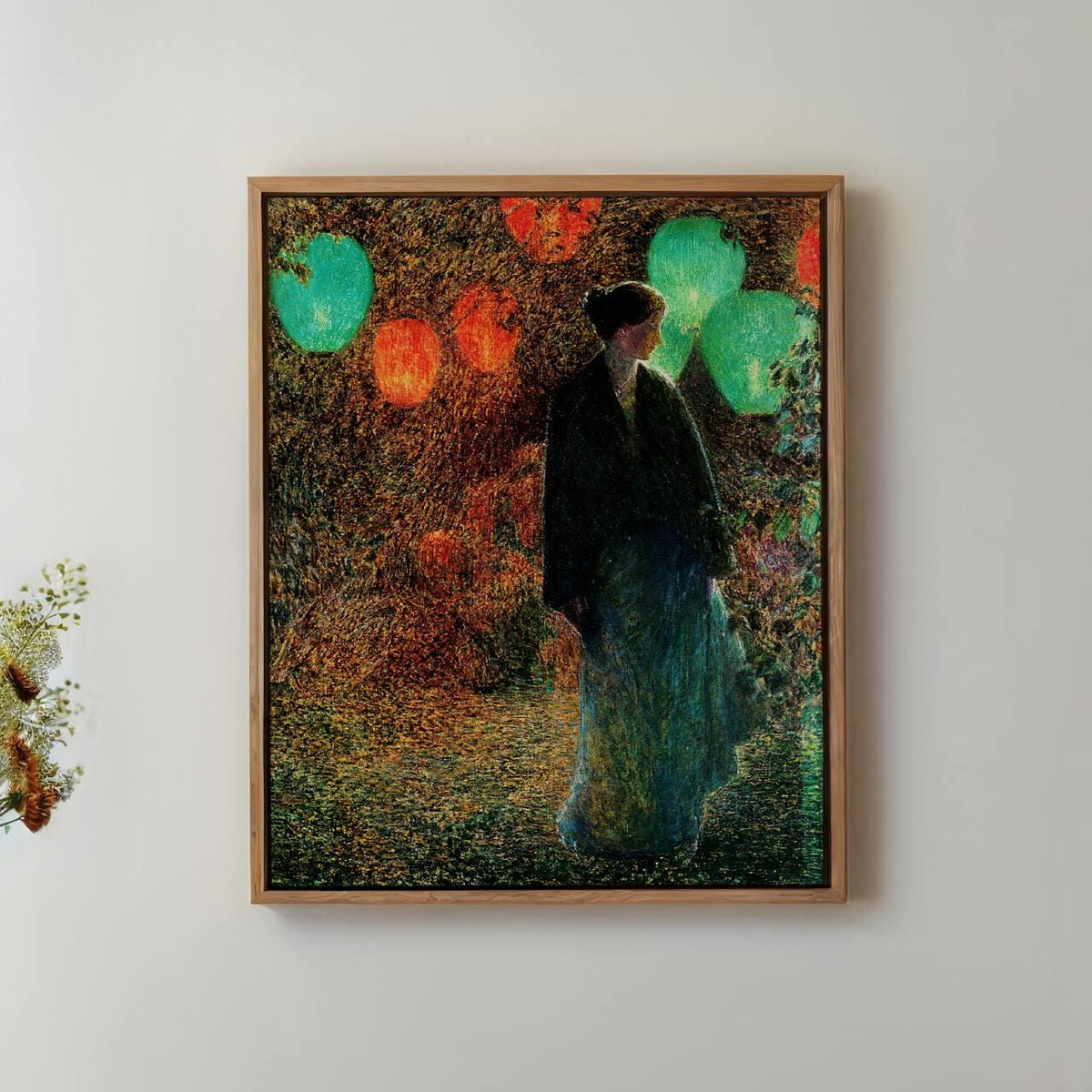 Childe Hassam, July Night (1898) - Impressionist Landscape Print, Moonlit Garden Scene, American Art Poster, Canvas Wall