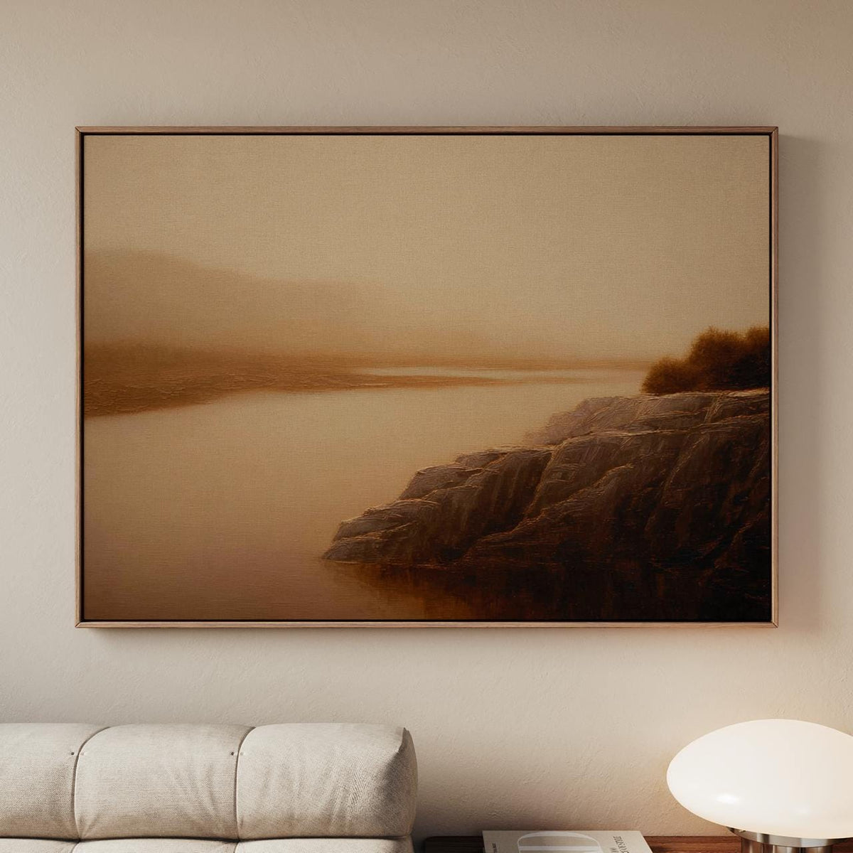 Vintage Moody Lake Painting, Dark Scenery Oil Painting, Rustic Moody Landscape, Antique Farmhouse Wall Decor, ART287