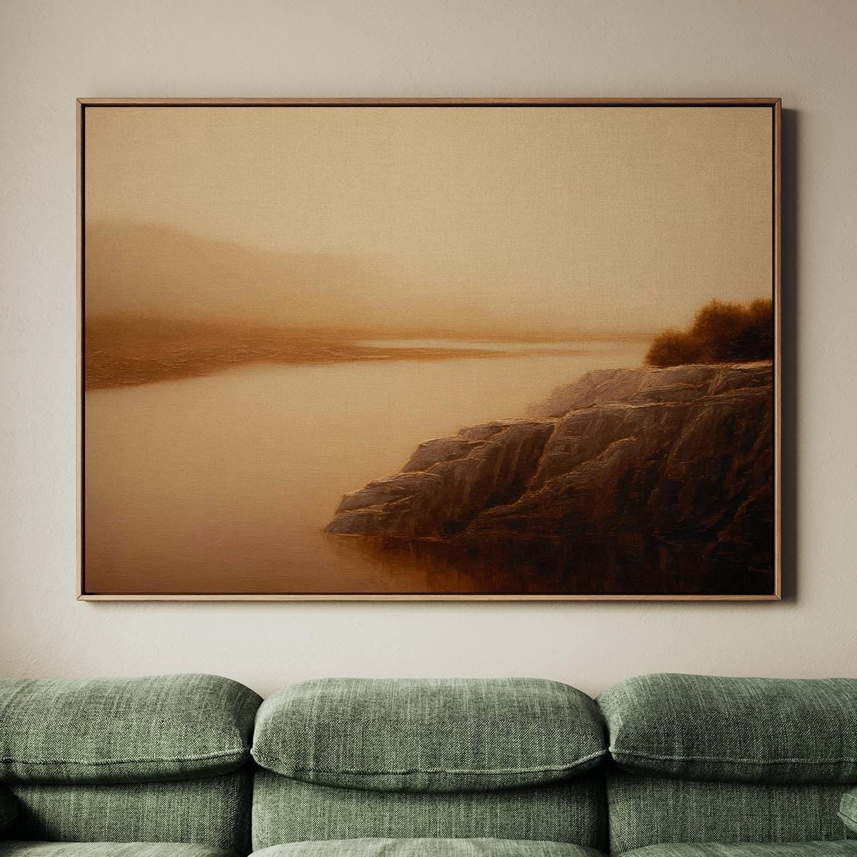 Vintage Moody Lake Painting, Dark Scenery Oil Painting, Rustic Moody Landscape, Antique Farmhouse Wall Decor, ART287