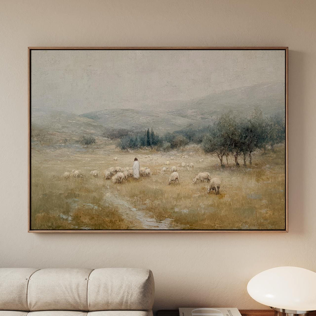 Modern Christian Wall Art, The Lord is my Shepherd Art Print, Jesus Leaves the 99, Religious Art, Jesus Art, Christ and 