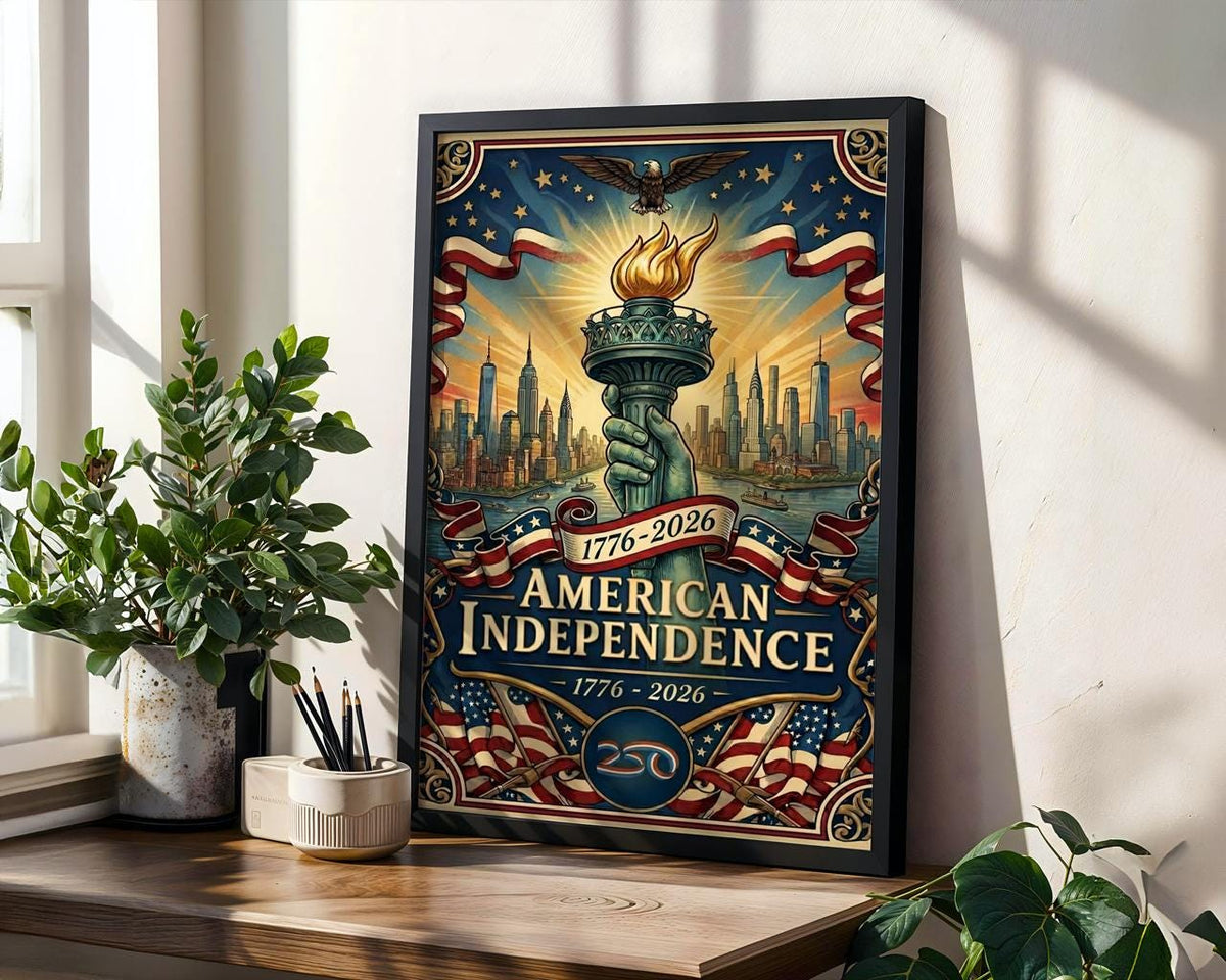 America 250 wall art 1776-2026, United States Patriotic Poster, Stars and Stripes Poster, Independence Poster, 4th July 