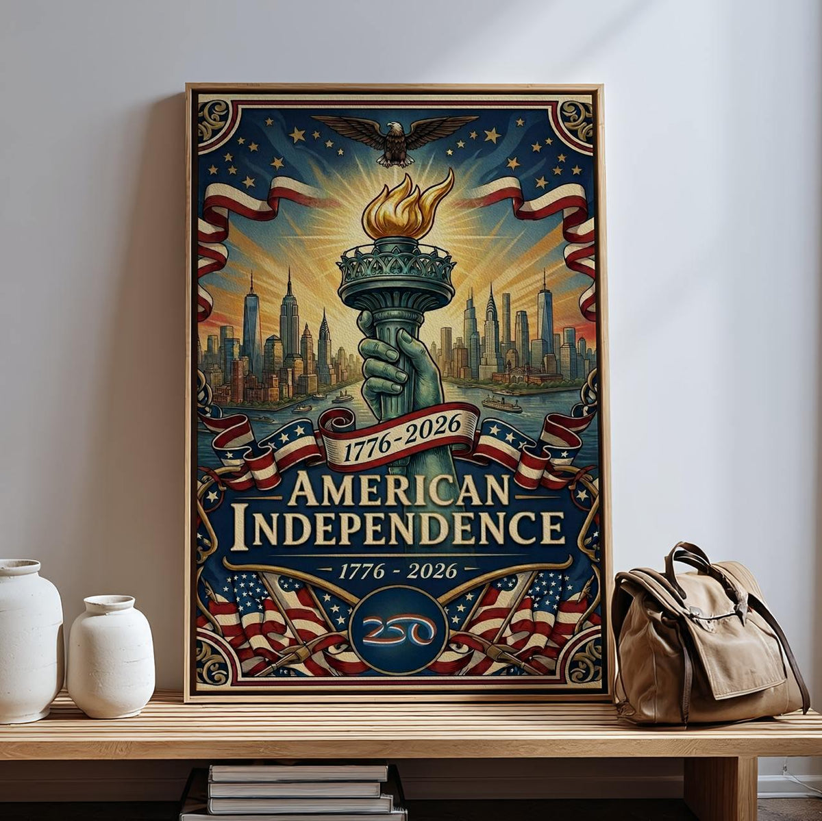 America 250 wall art 1776-2026, United States Patriotic Poster, Stars and Stripes Poster, Independence Poster, 4th July 