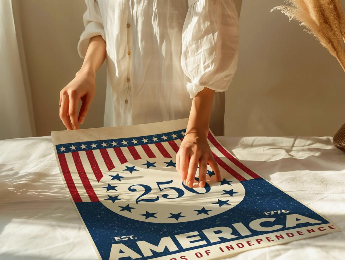 USA 250 anniversary 250 Years of Independence, America 250 wall art, United States Patriotic Poster, Stars and Stripes P