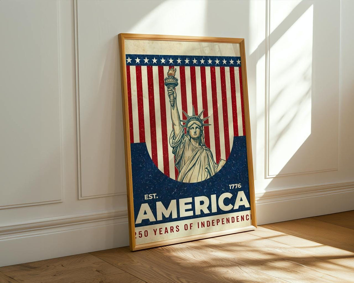 America 250 wall art 1776-2026 Semiquincentennial, United States Patriotic Poster, 250 Years of Freedom, Anniversary Ame