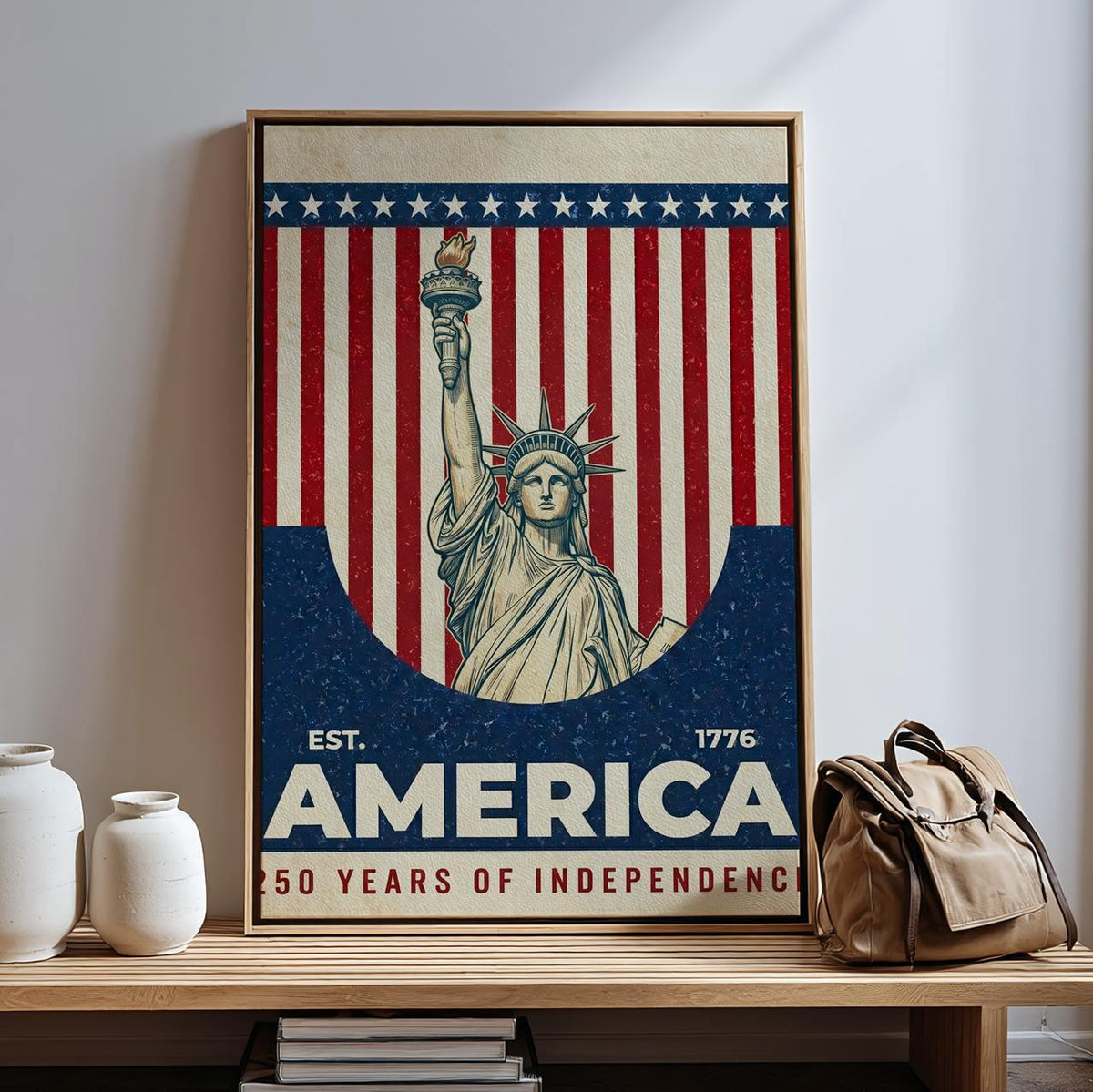 America 250 wall art 1776-2026 Semiquincentennial, United States Patriotic Poster, 250 Years of Freedom, Anniversary Ame