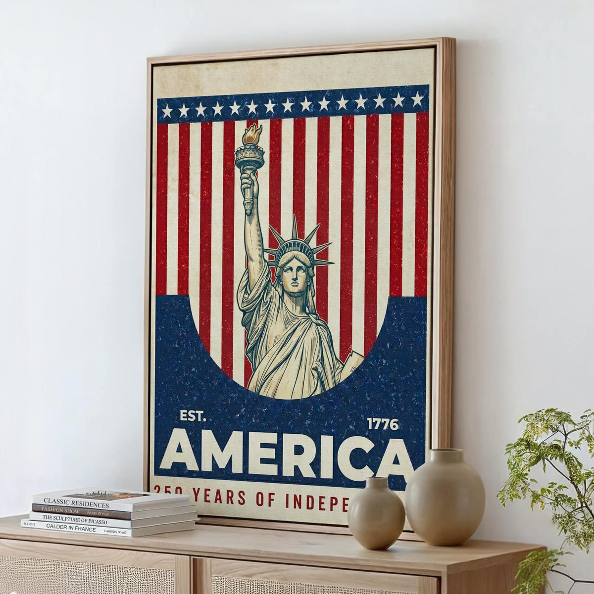 America 250 wall art 1776-2026 Semiquincentennial, United States Patriotic Poster, 250 Years of Freedom, Anniversary Ame
