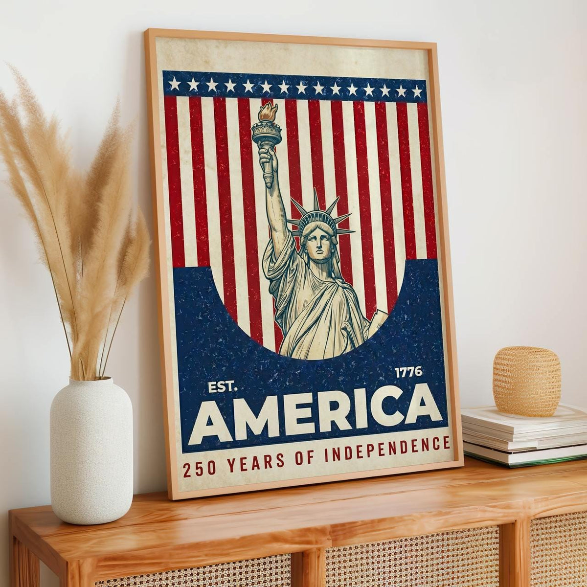 America 250 wall art 1776-2026 Semiquincentennial, United States Patriotic Poster, 250 Years of Freedom, Anniversary Ame
