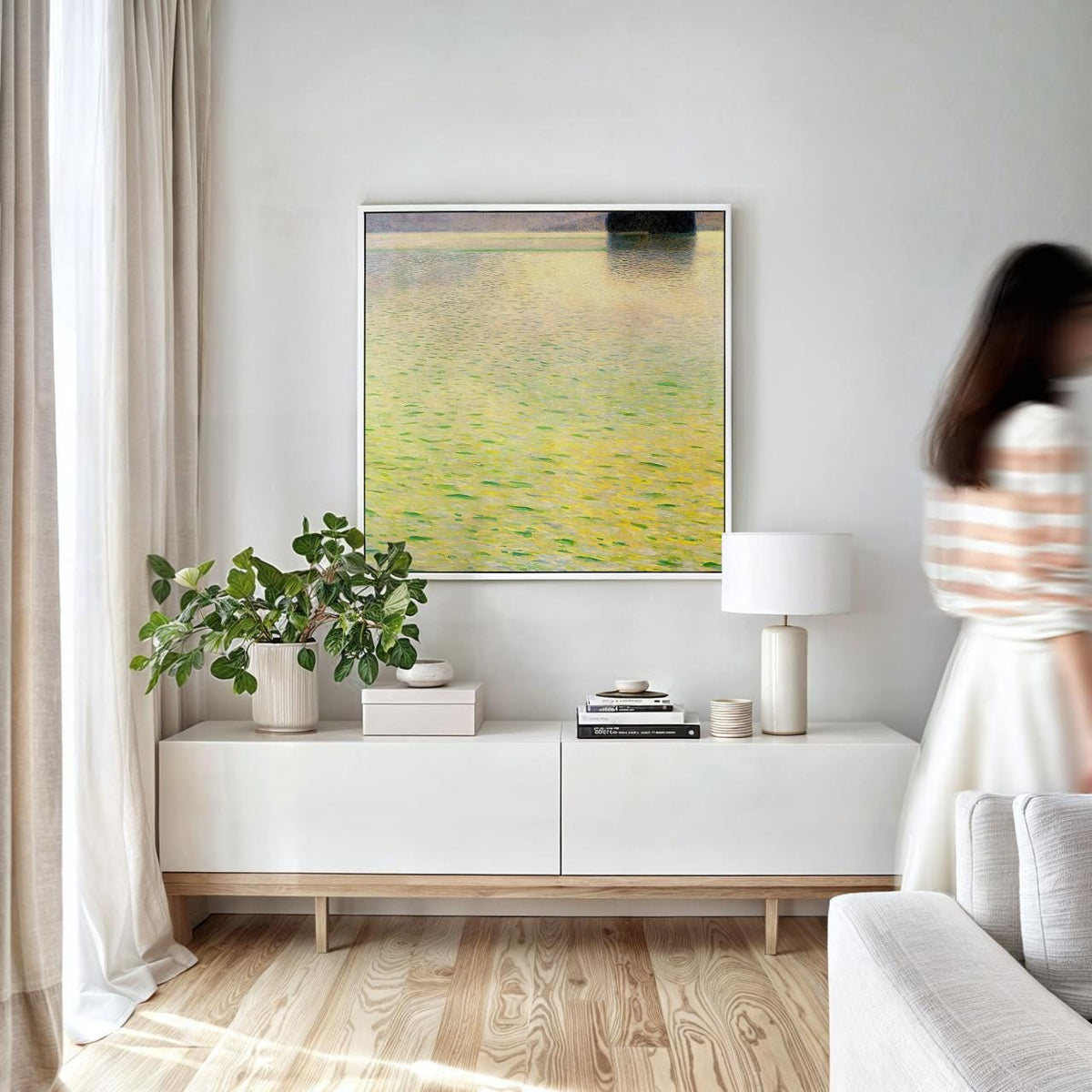 Gustav Klimt, Island in the Attersee (1901) - Abstract Lake Landscape Print, Blue Green Water Scene, Modern Wall Art