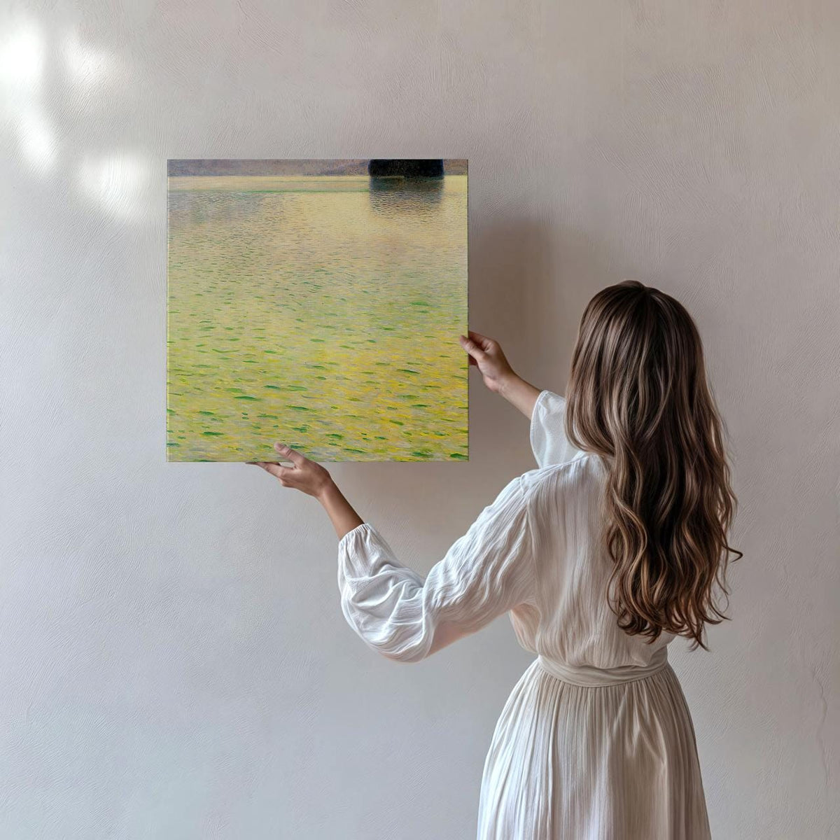 Gustav Klimt, Island in the Attersee (1901) - Abstract Lake Landscape Print, Blue Green Water Scene, Modern Wall Art