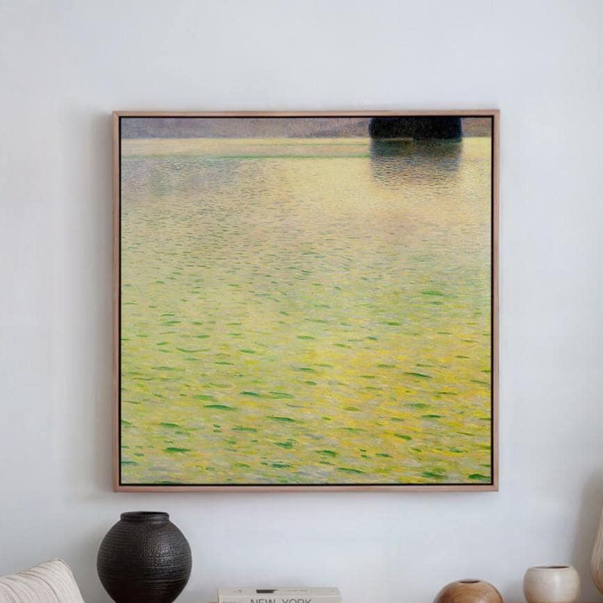 Gustav Klimt, Island in the Attersee (1901) - Abstract Lake Landscape Print, Blue Green Water Scene, Modern Wall Art