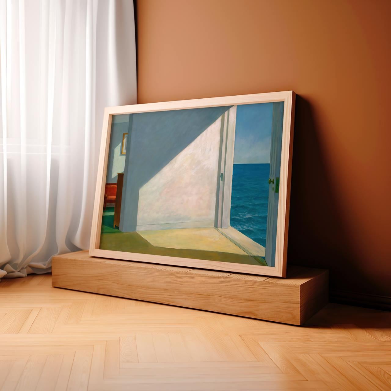Edward Hopper, Rooms by the Sea (1951) - Framed Canvas Print, Minimalist Seaside Interior, Large Wall Decor