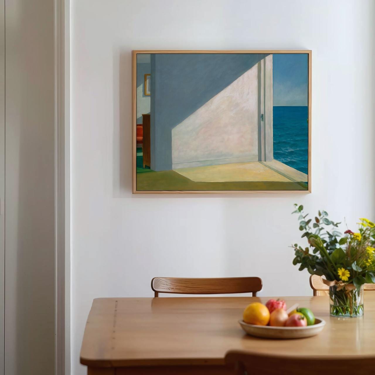 Edward Hopper, Rooms by the Sea (1951) - Framed Canvas Print, Minimalist Seaside Interior, Large Wall Decor