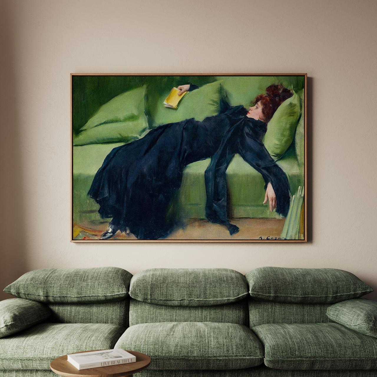 Ramon Casas, Decadent Young Woman, After the Dance (1899) - Art Nouveau Portrait Print, Moody Spanish Wall Art, Contempo