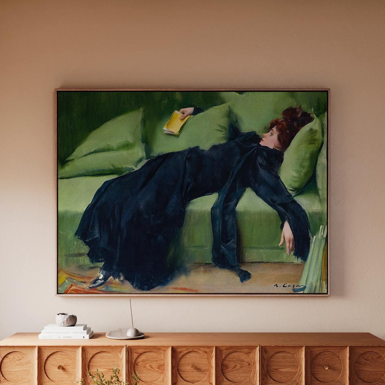Ramon Casas, Decadent Young Woman, After the Dance (1899) - Art Nouveau Portrait Print, Moody Spanish Wall Art, Contempo