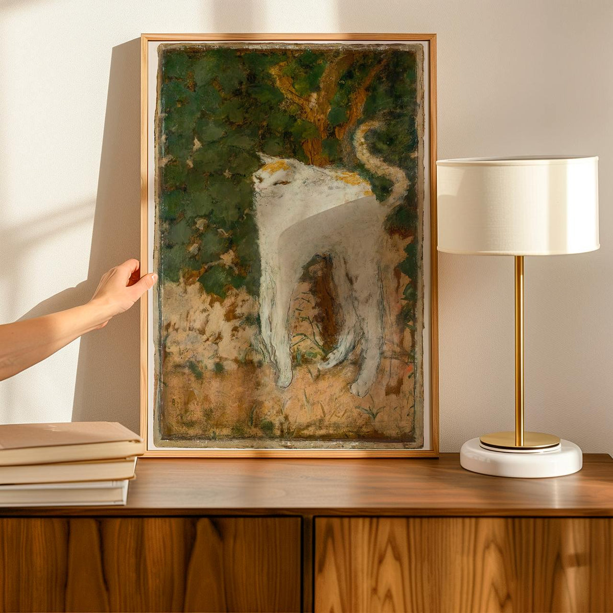 Pierre Bonnard, Le chat blanc (1894) - The White Cat Print, Post-Impressionist Animal Wall Art, Cat Poster, Exhibition P