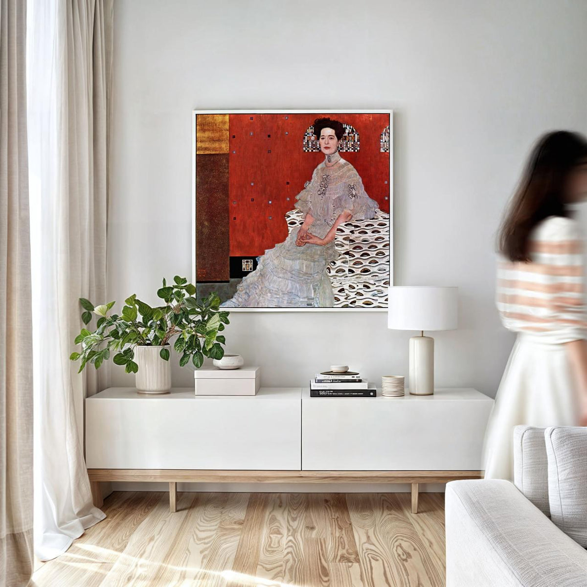 Gustav Klimt, Portrait of Fritza Riedler (1906) - Art Nouveau Portrait Print, Golden Phase Elegance, Decorative Wall Art