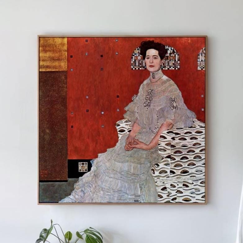Gustav Klimt, Portrait of Fritza Riedler (1906) - Art Nouveau Portrait Print, Golden Phase Elegance, Decorative Wall Art