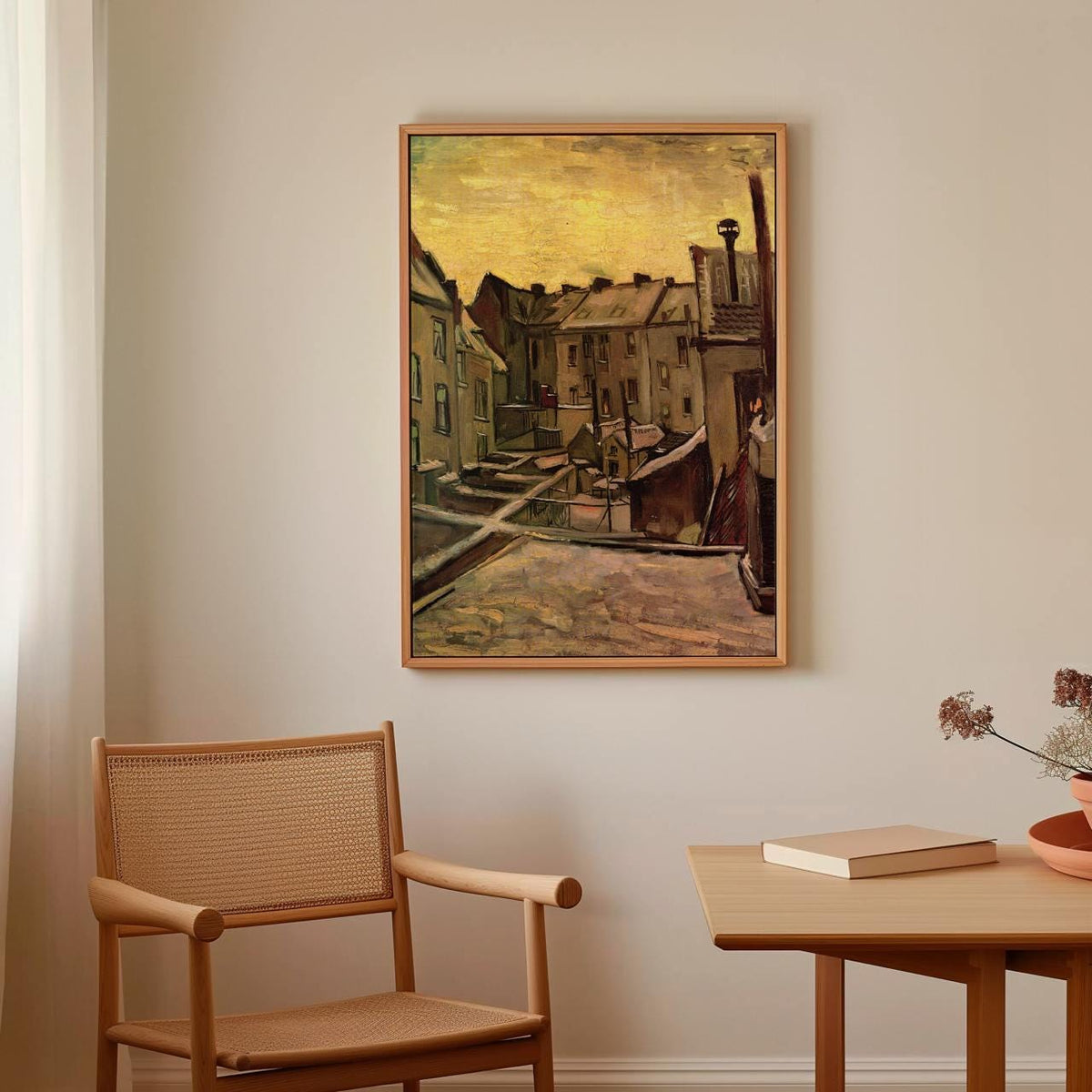 Vincent van Gogh, Backyards of Old Houses in Antwerp in the Snow (1885) - Winter Cityscape Print, Atmospheric Wall Art