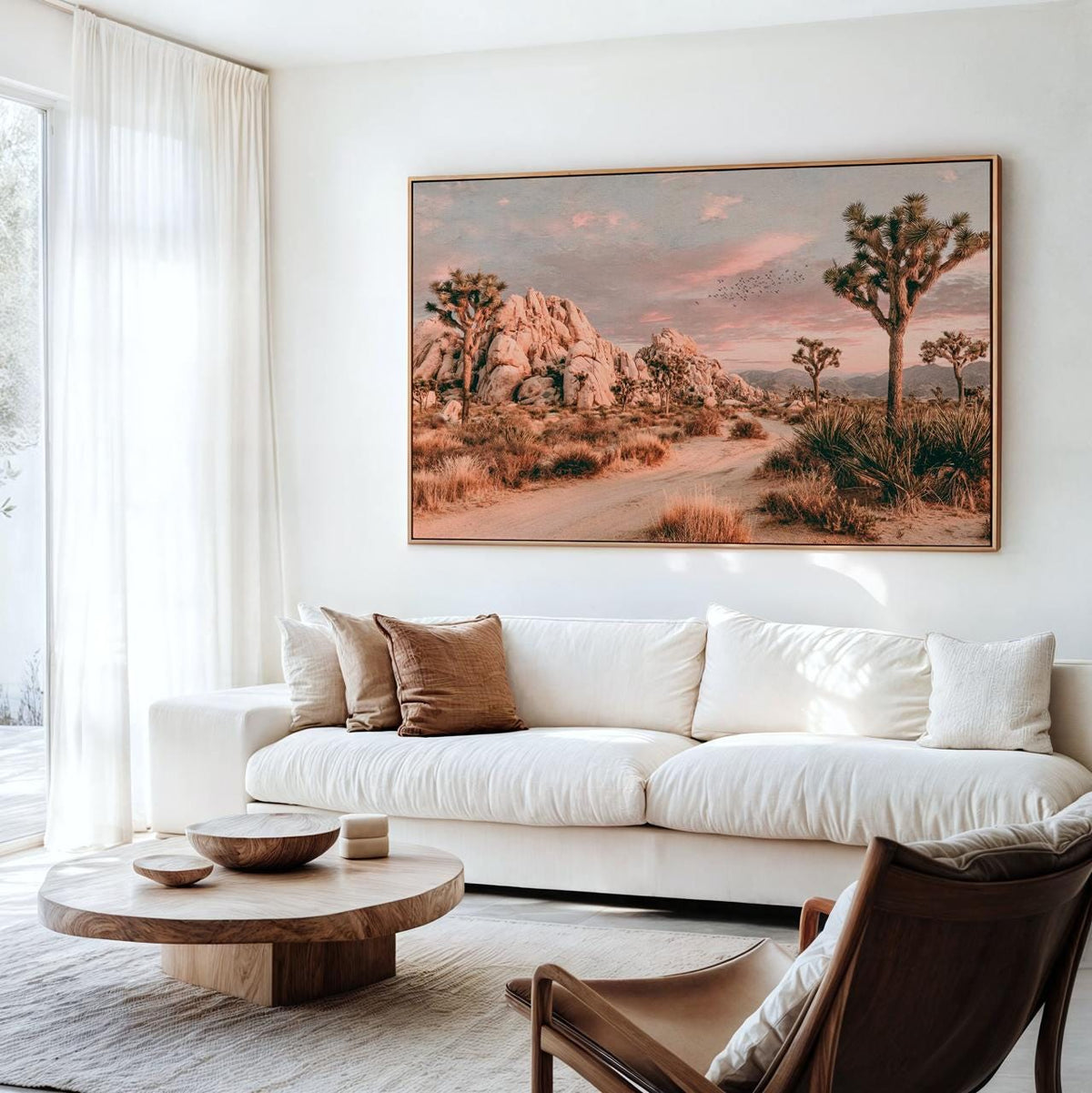 Joshua Tree Desert Landscape Framed Canvas Wall Art, California Photography Print, Tranquil Desert Decor, ART196
