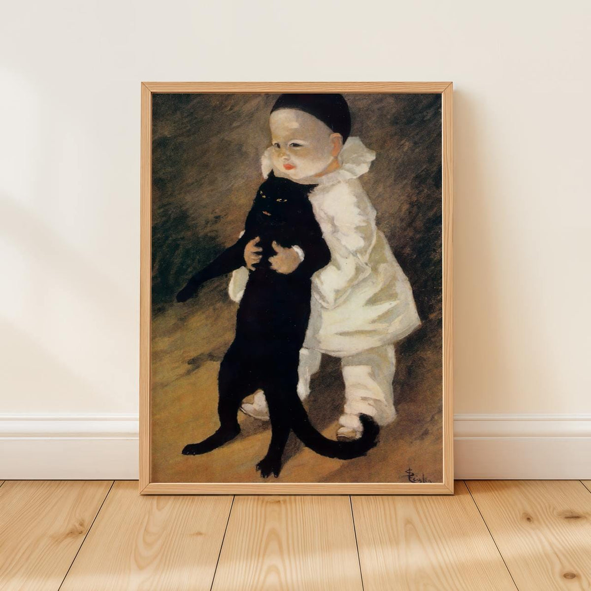 Théophile Steinlen, Pierrot and the Cat - art nouveau wall art, vintage French decor, whimsical cat print, classic home 