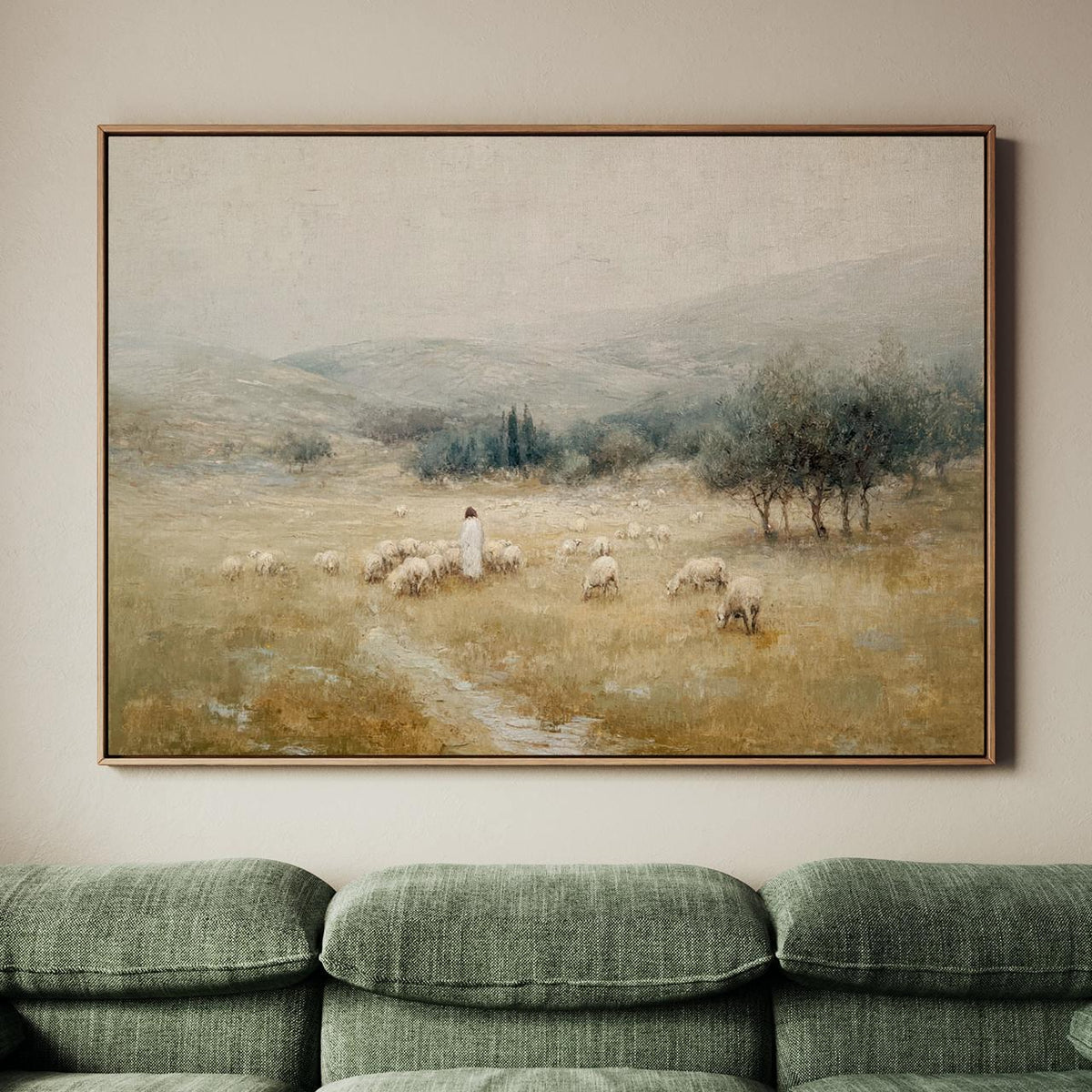 Modern Christian Wall Art, The Lord is my Shepherd Art Print, Jesus Leaves the 99, Religious Art, Jesus Art, Christ and 