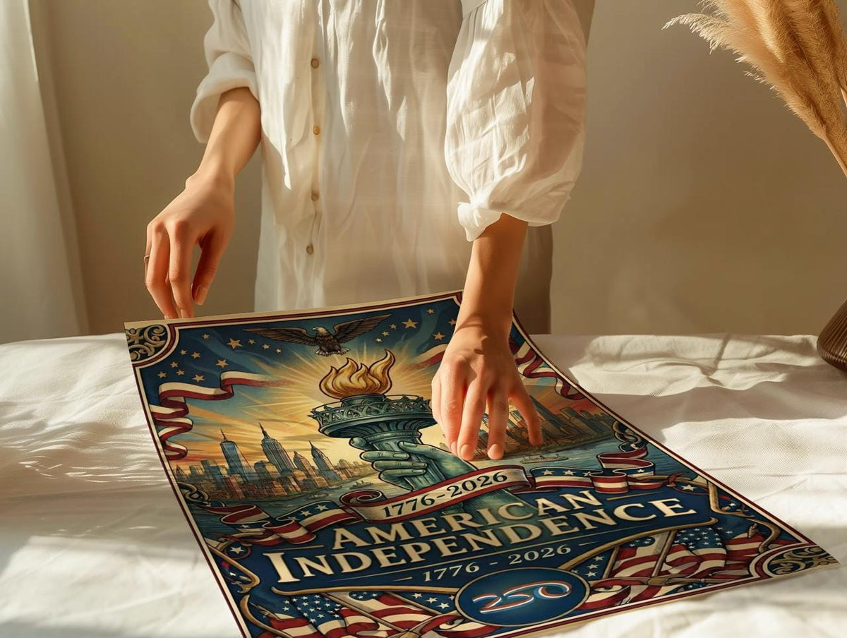 America 250 wall art 1776-2026, United States Patriotic Poster, Stars and Stripes Poster, Independence Poster, 4th July 